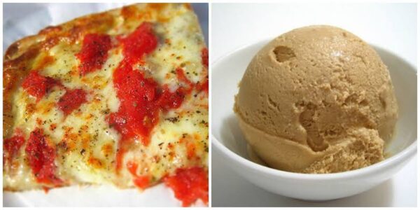 Pizza + ice cream combo
